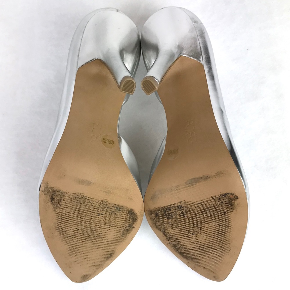 BCBG Silver Jaze Metallic Pump Heel Shoe Size 6.5 - Picture 6 of 8